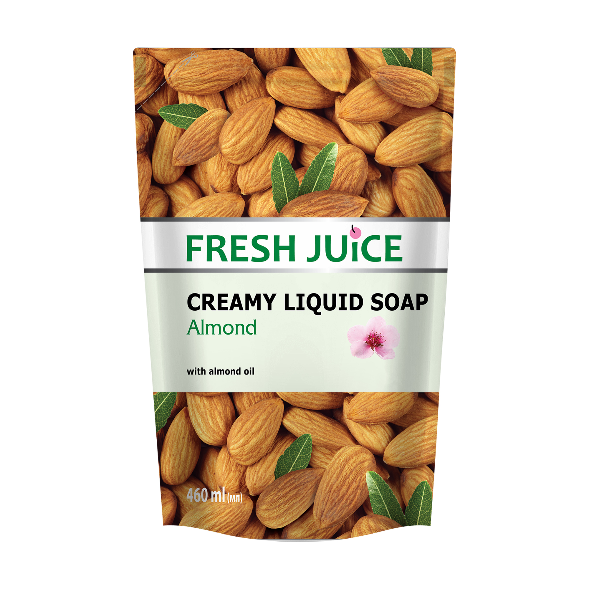 Рідке крем-мило Fresh Juice Мигдаль, із зволожувальним мигдальним молочком, 460 мл (дойпак)